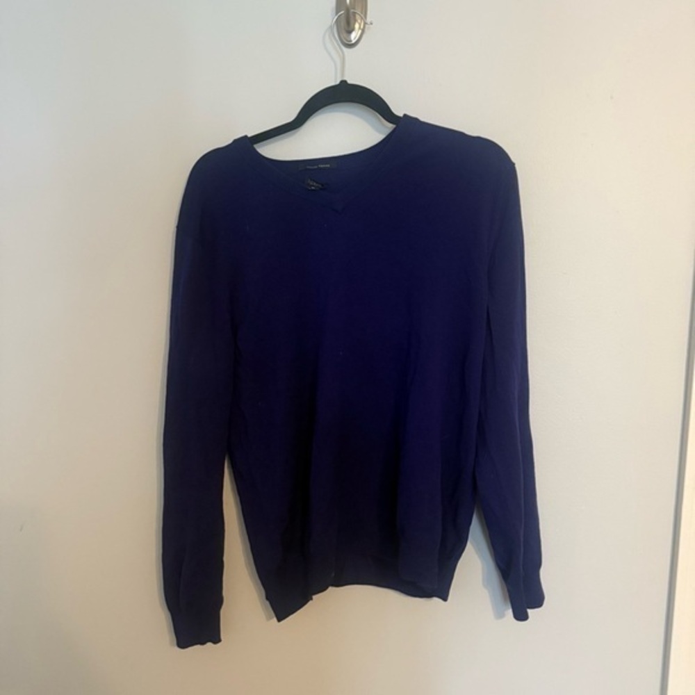 Men’s J.Crew Blue Italian Merino Wool V Neck Sweater